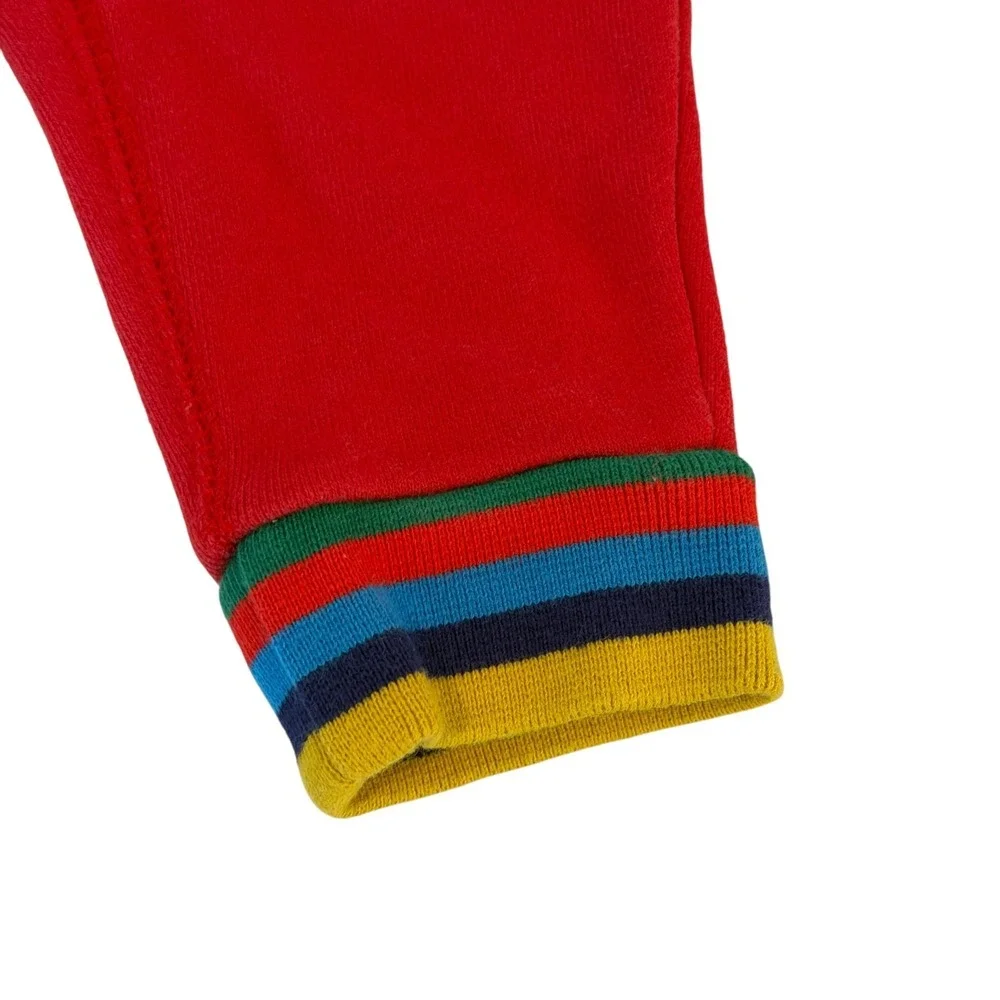 Mini Boden Baby Rainbow Rib Star Joggers Size 9-12mo 80cm Rockabilly Red Pants
